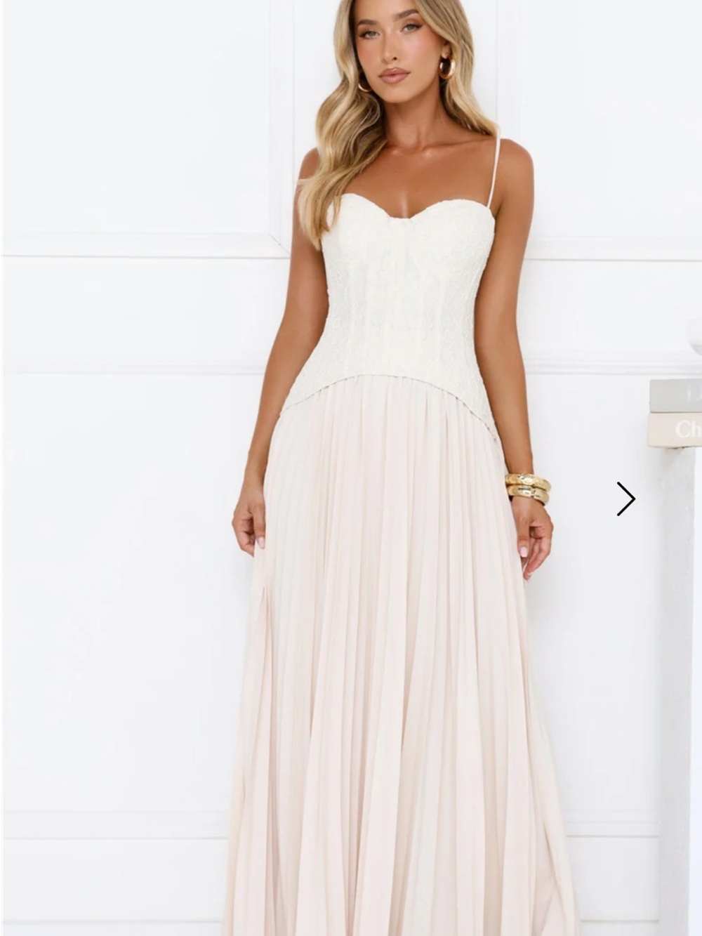 NWT Hello Molly Antique Roses Lace Maxi Dress Cream - Bridal Dress